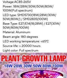 led 9w creștere plante 