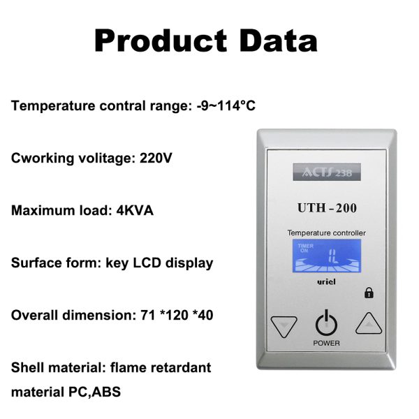 Termostat pardoseala 18A UTH200 - imagine 3