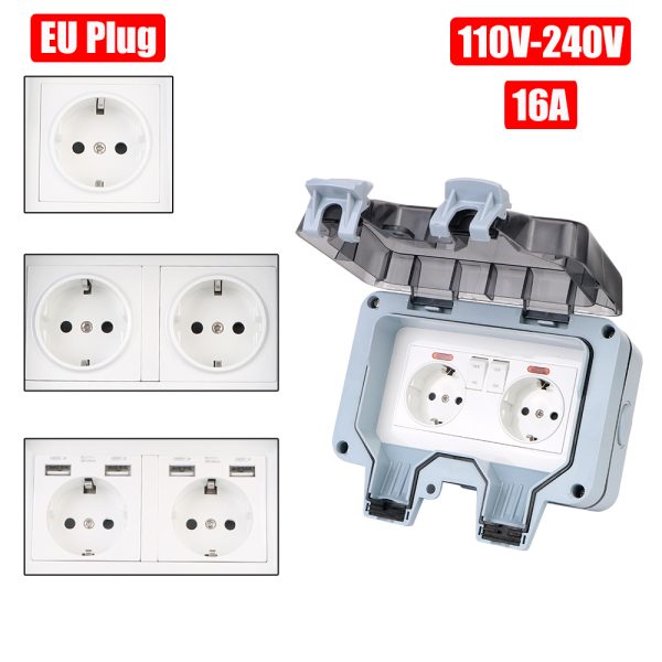 Priza dubla exterior led - imagine 3