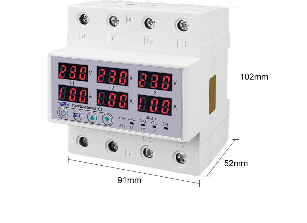 Releu protecție trifazat sincron 100A 1 Releu protecție 100A