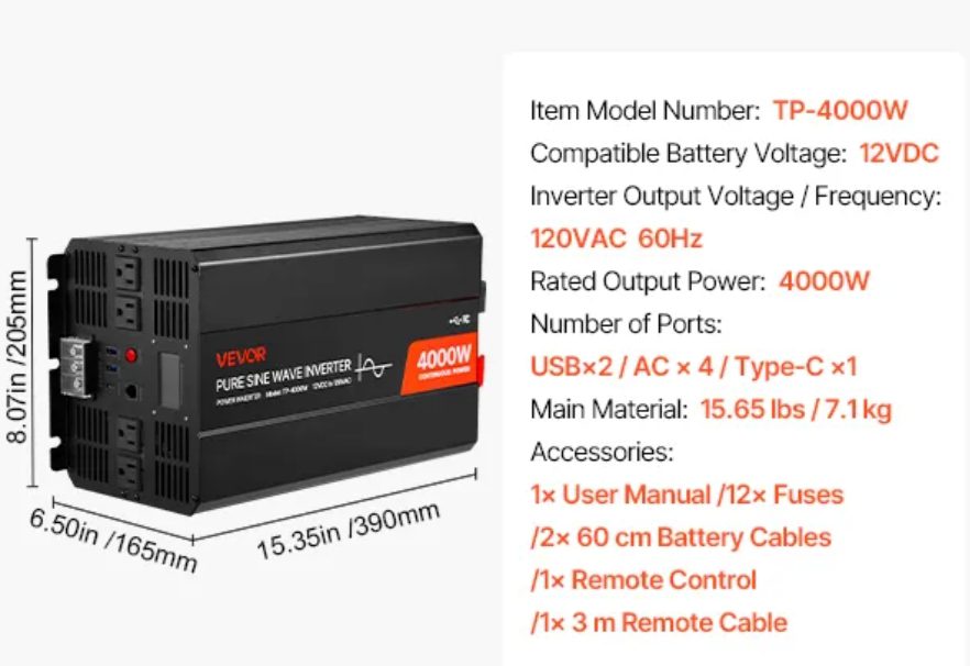 Invertor 4000w 12V 2 Invertor 4000w 12V - imagine 2